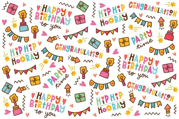 Happy Birthday Vector Pack: Hand-Drawn Backgrounds