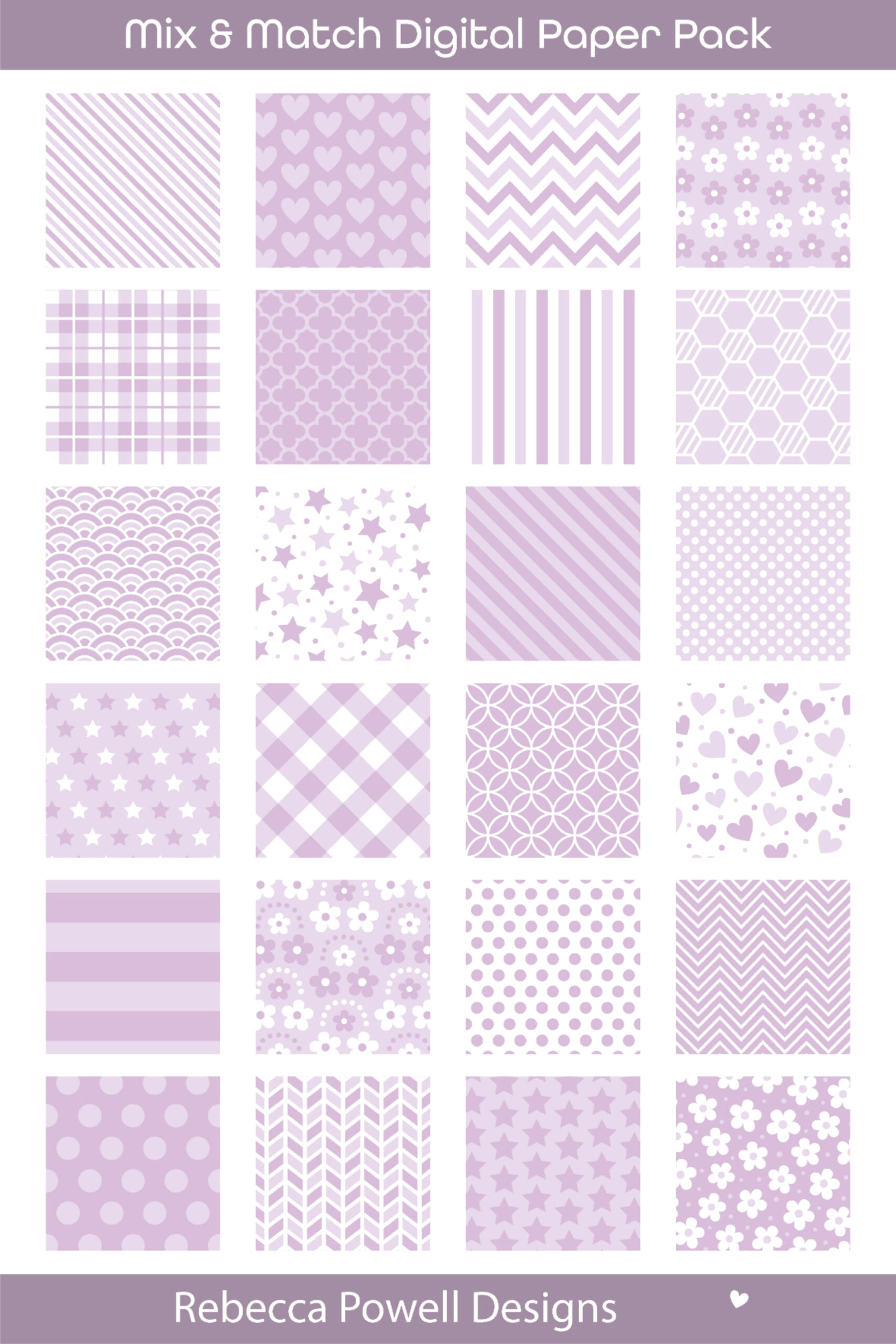 Lilac Confetti Seamless Patterns for Scrapbooking