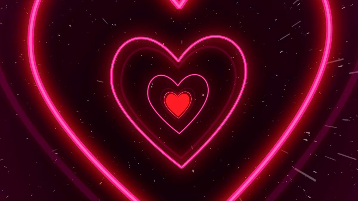 Floating Hearts in Space — 1 Hour Free Screensaver