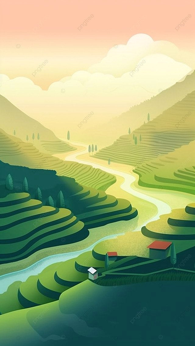 Free Gradient Backgrounds: Idyllic Qingming Terraced Fields