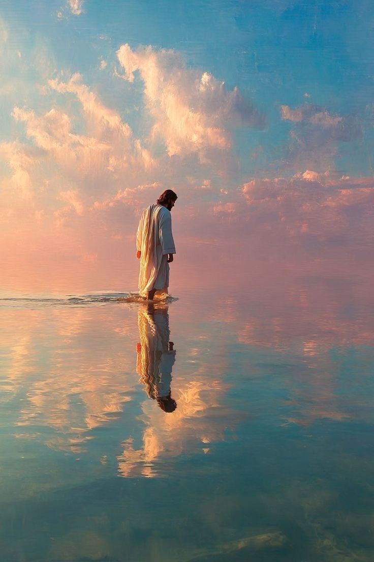 Jesus Walking on Water Biblical Canvas Art