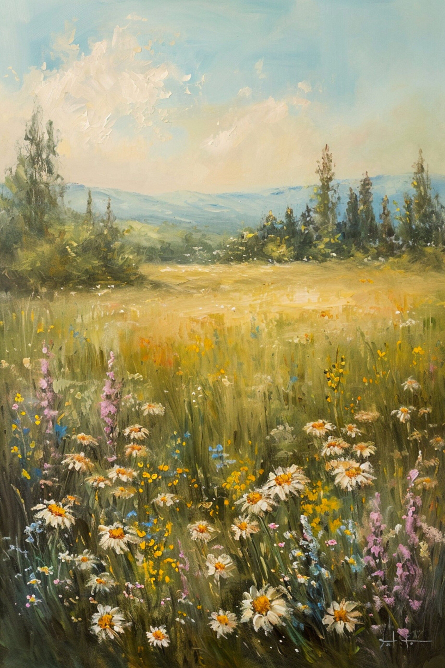 Vibrant Digital Landscapes: Oil Painting Mastery