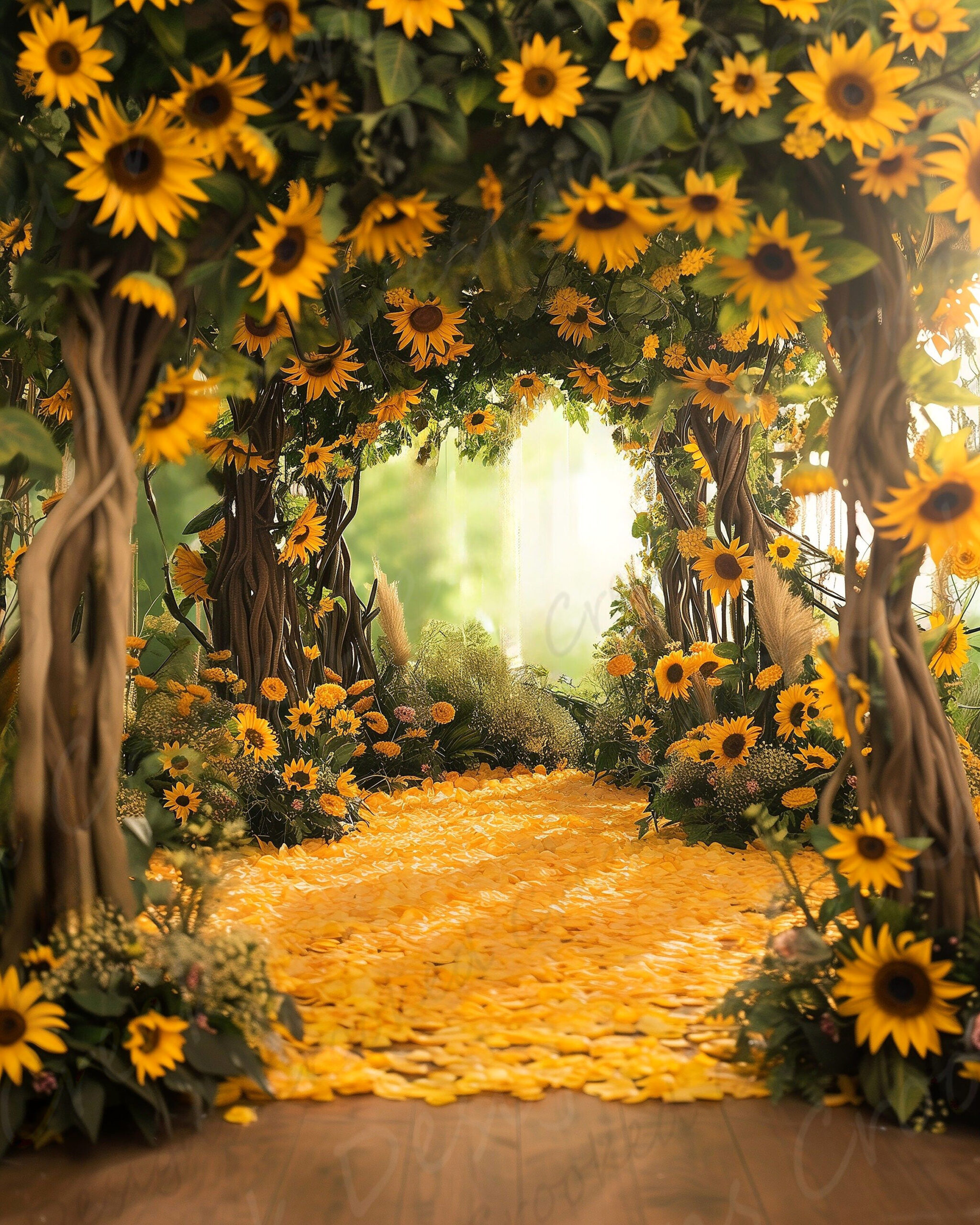 Blossoming Summer Vibes: 2-In-1 Sunflower Photo Backdrop