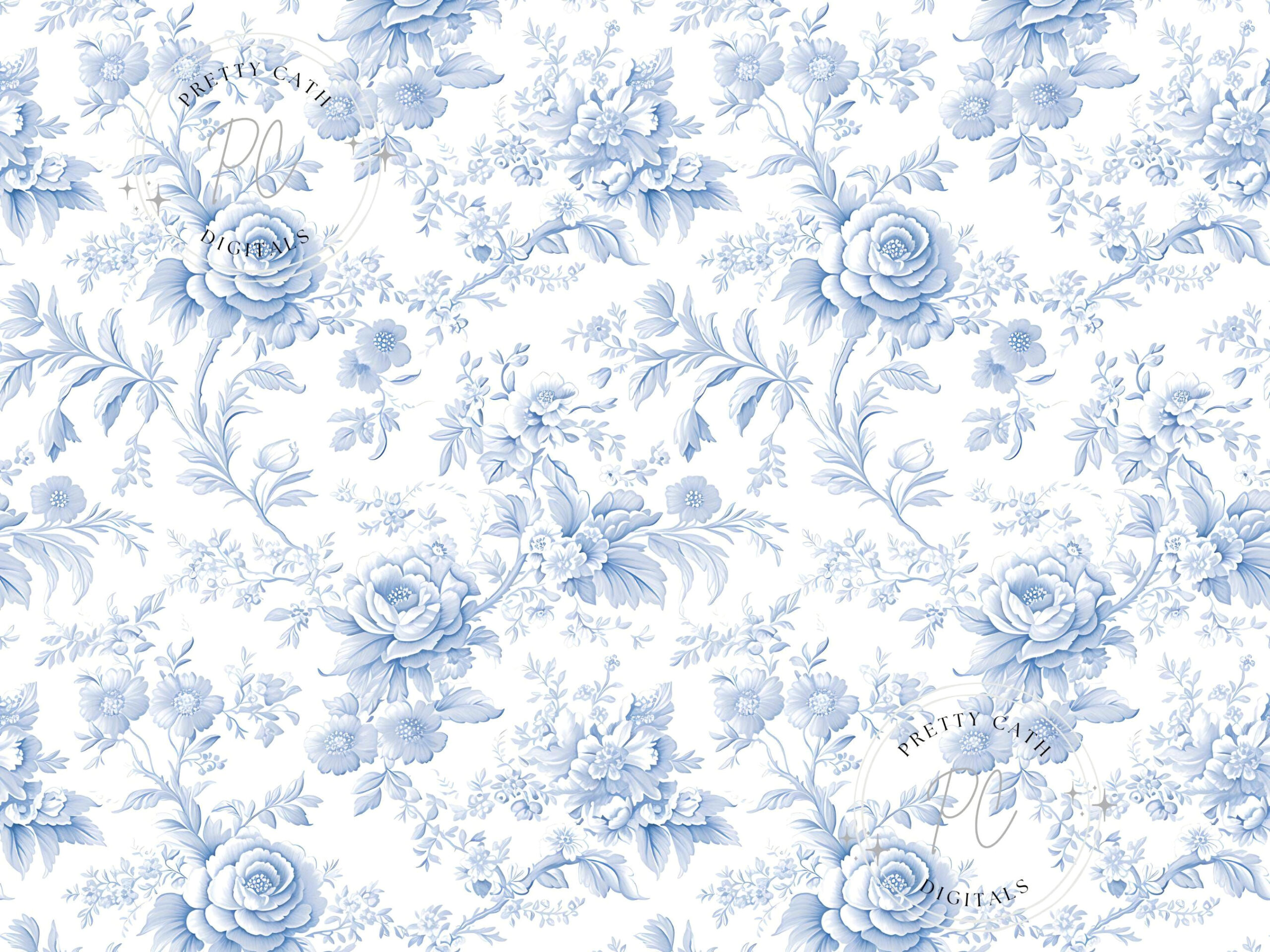Vintage Floral Nursery Wallpaper — Instant Digital Download