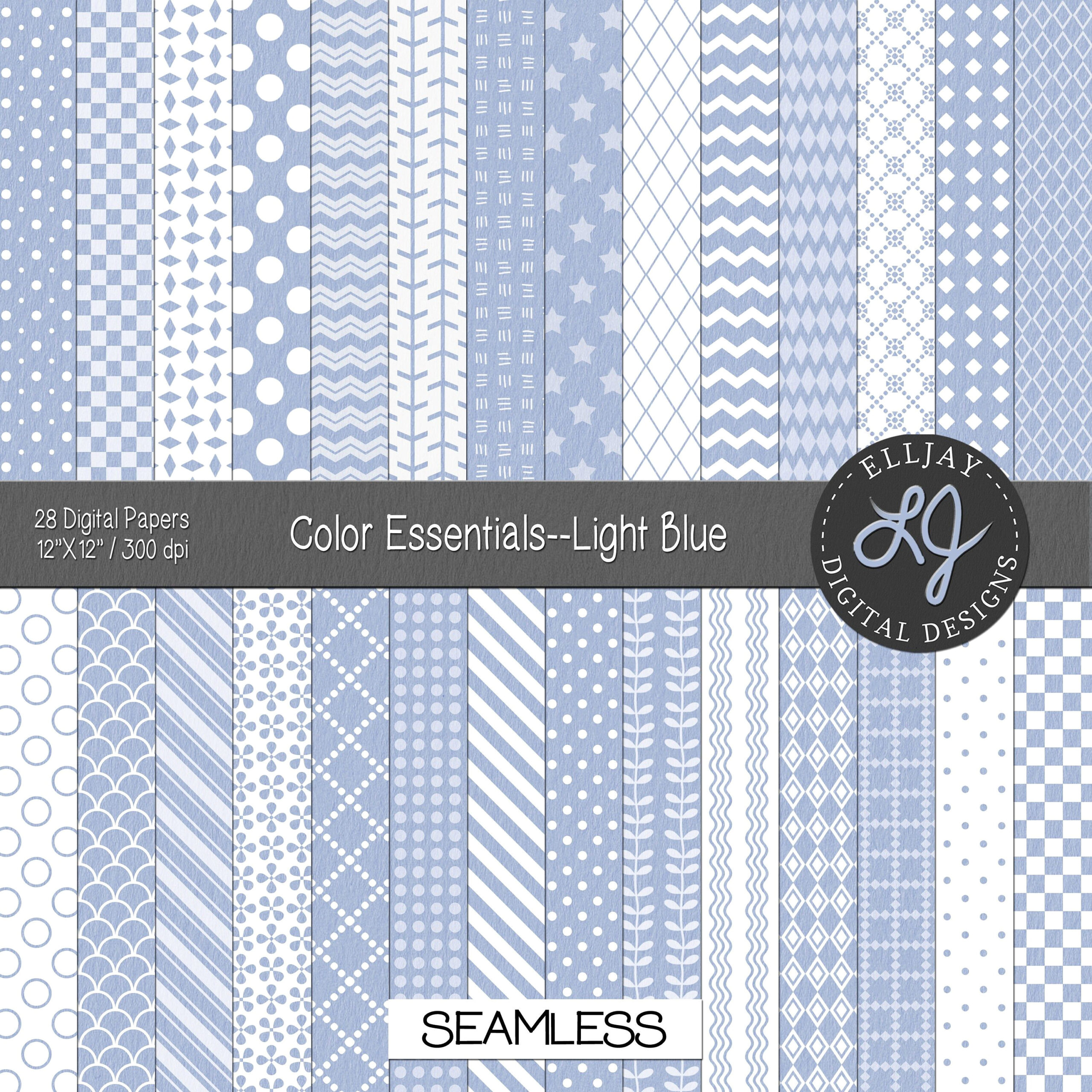 Light Blue Baby Shower Background: Seamless Digital Paper for Printing