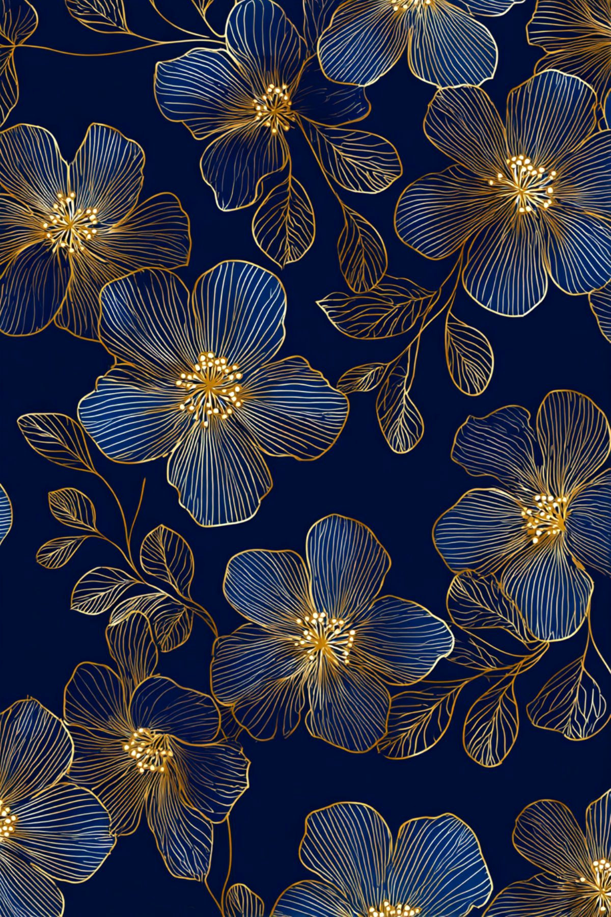 Floral Navy Wallpaper for Women Over 40