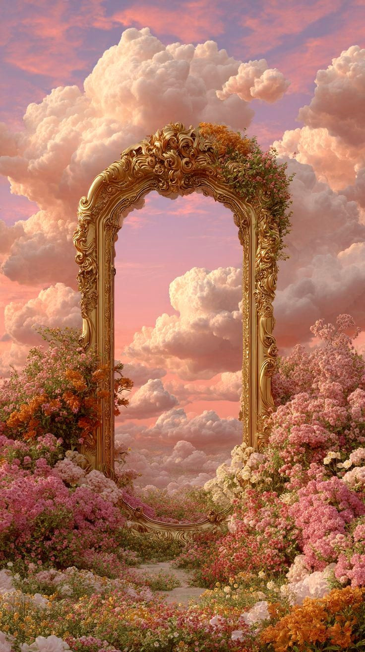 Heavenly Pink Doorway Cross Stitch Pattern