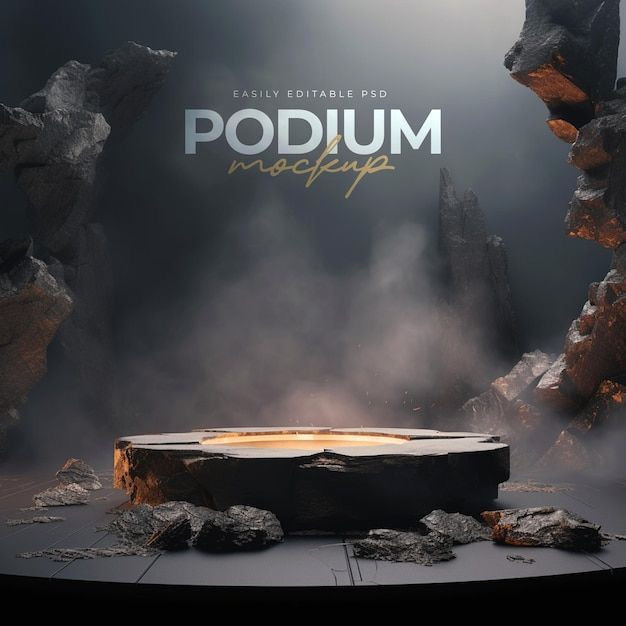 Epic Dark Scene: AI-Powered PSD Mockup