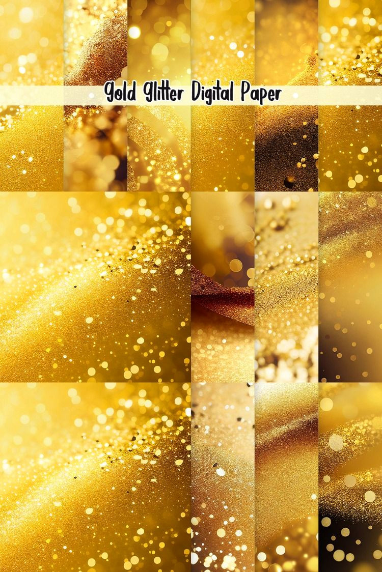 Shine with Gold Glitter Paper