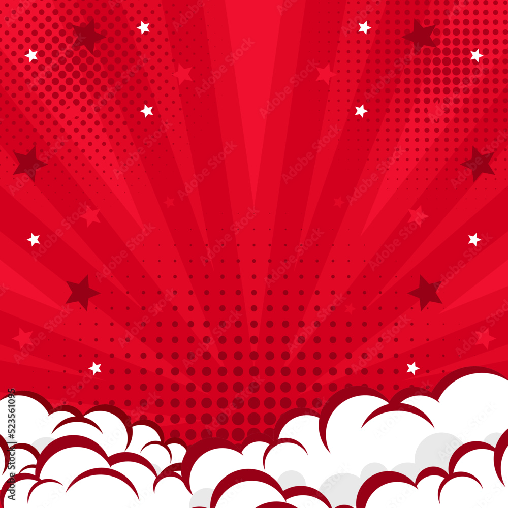 Epic Red Radial Pop Art Background