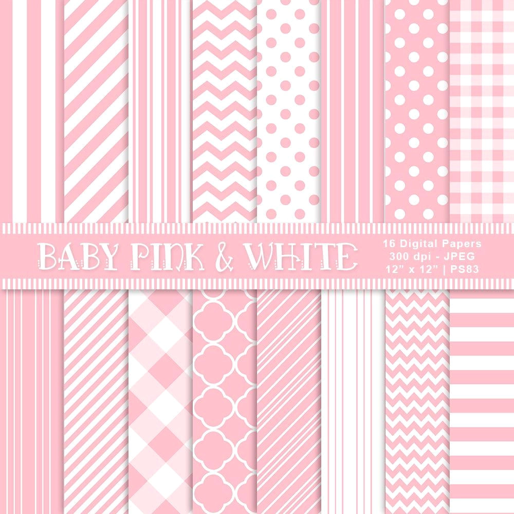 Pink Baby Shower Printables: Girlie Paper Pack for Scrapbooking