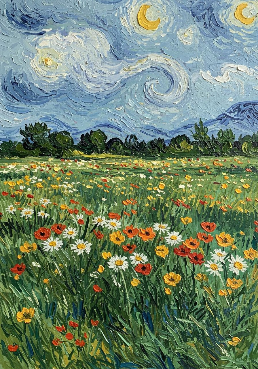 Blooming Masterpiece: Van Gogh-Inspired Spring Garden