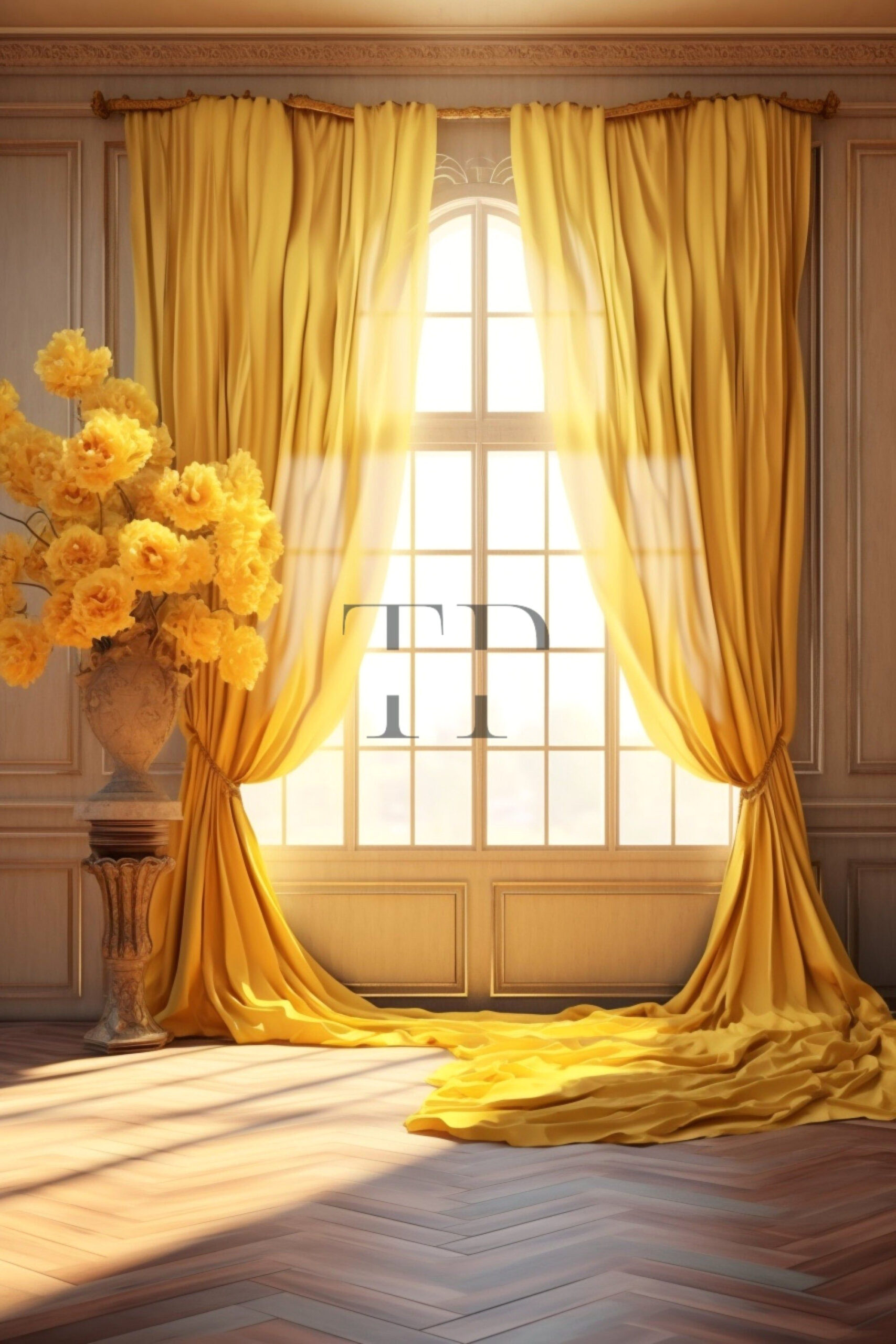 Vibrant Yellow Maternity Backdrops