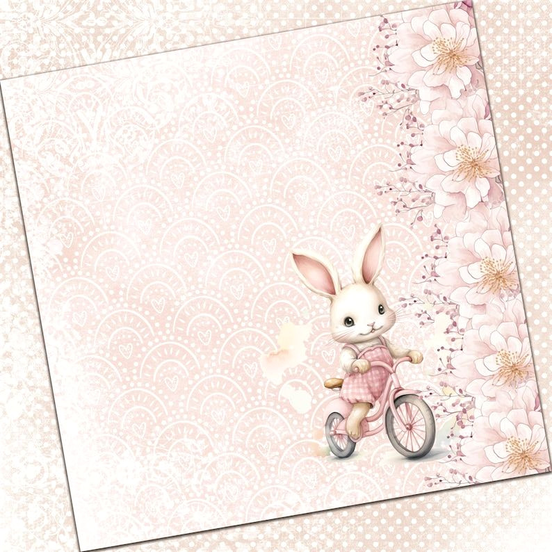 Charming Bunny Land Prints for Baby Girl Scrapbook!