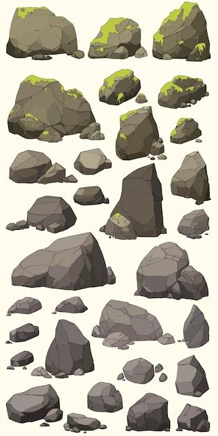 Rock Collection Illustrations — Premium Vectors