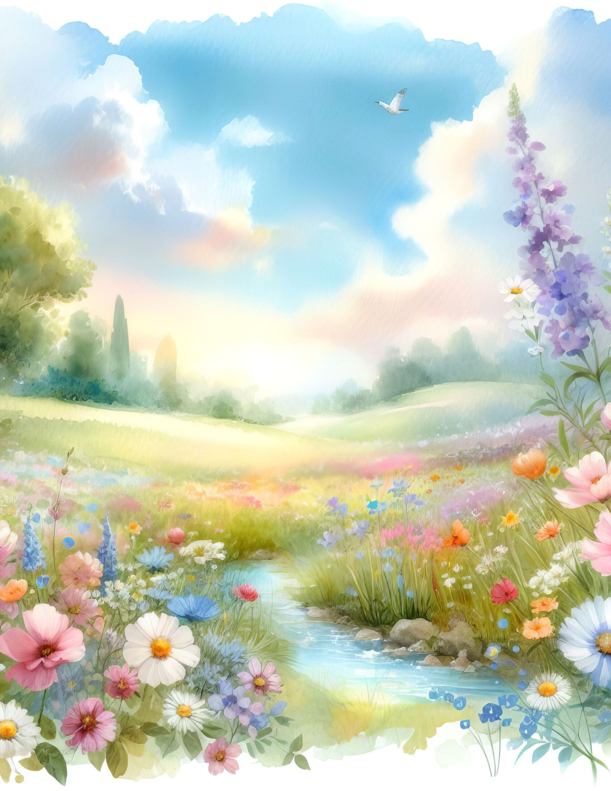 Pastel Paradise: 10 Dreamy Watercolor Images for Fantastical Crafts