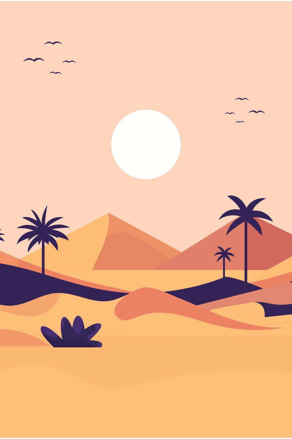 Pastel Oases: Dreamy Desert Landscapes