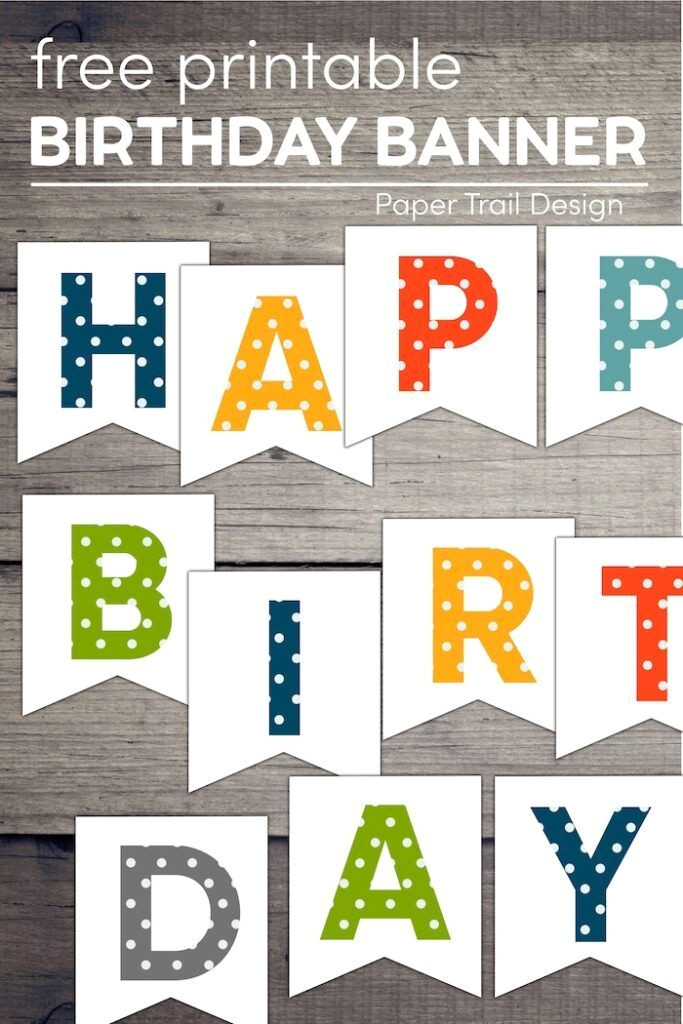 Polka Dot Birthday Banners to Print for Free!
