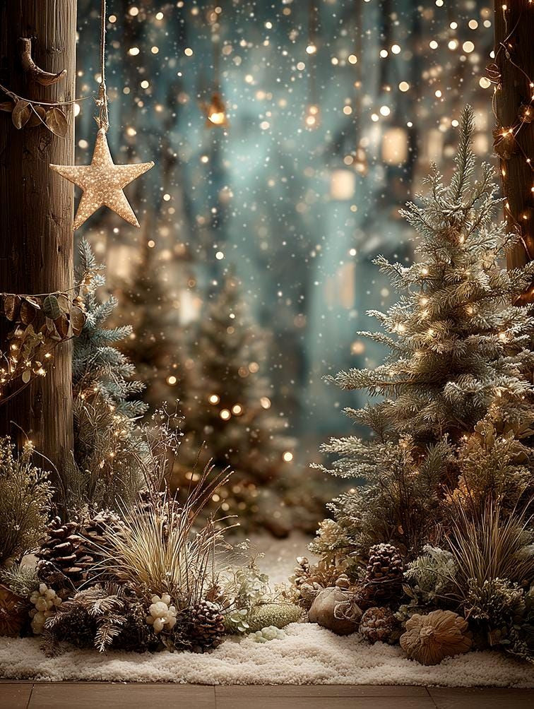 Glowing Winter Wonderland Background Scene
