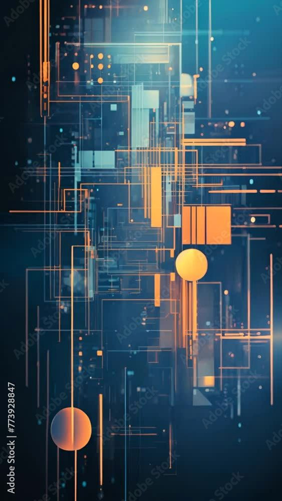 Geometric Futurism: Dynamic Digital Art that Blends Tech & Beauty