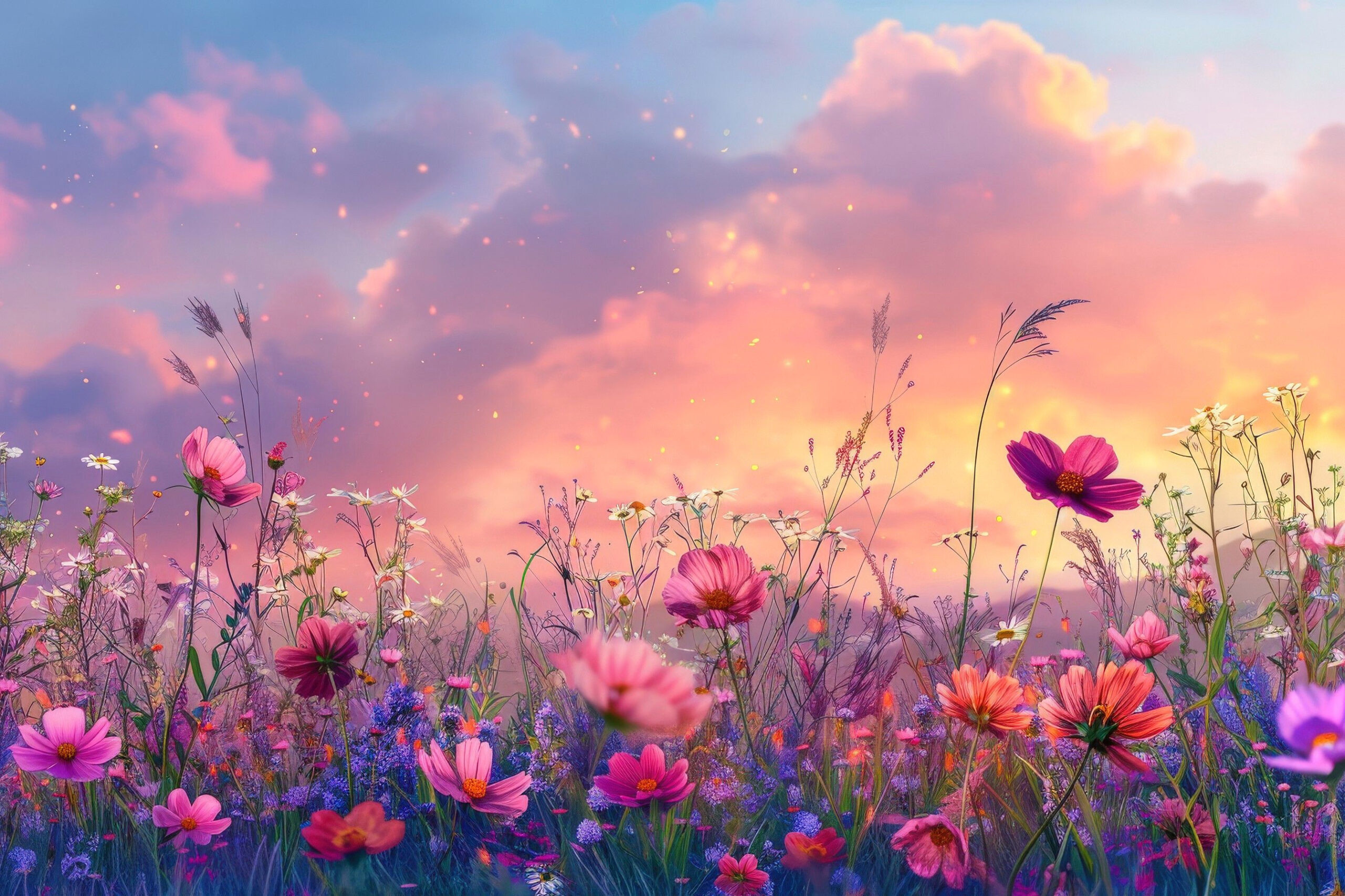 Breathtaking Wildflower Sunset Moments