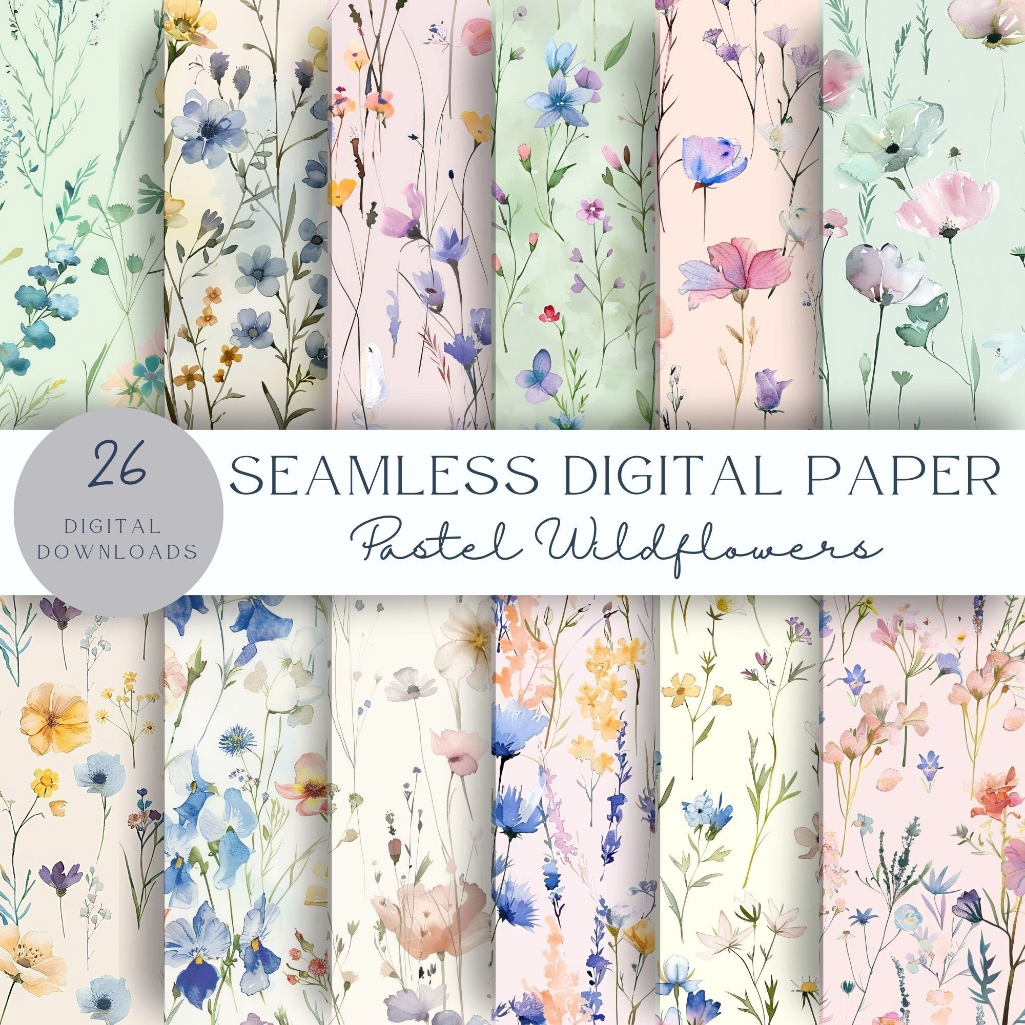Blooming Boho Beauty: Free Wildflower Seamless Patterns