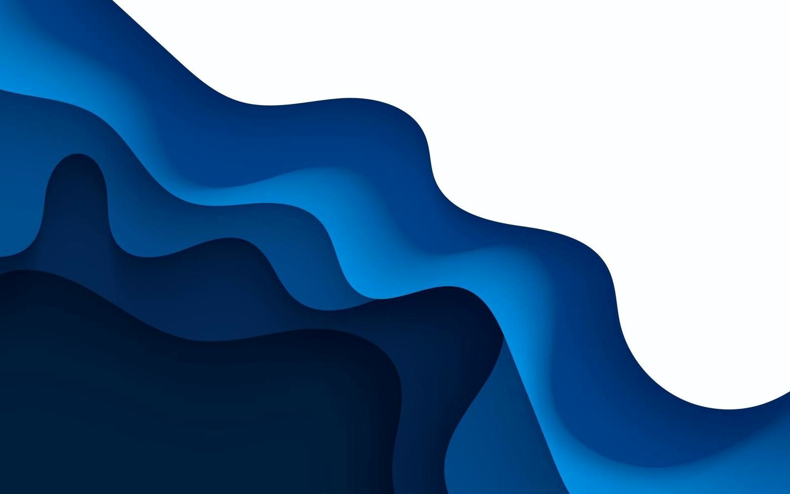 3D Blue Gradient Papercut Art: Abstract Map Background