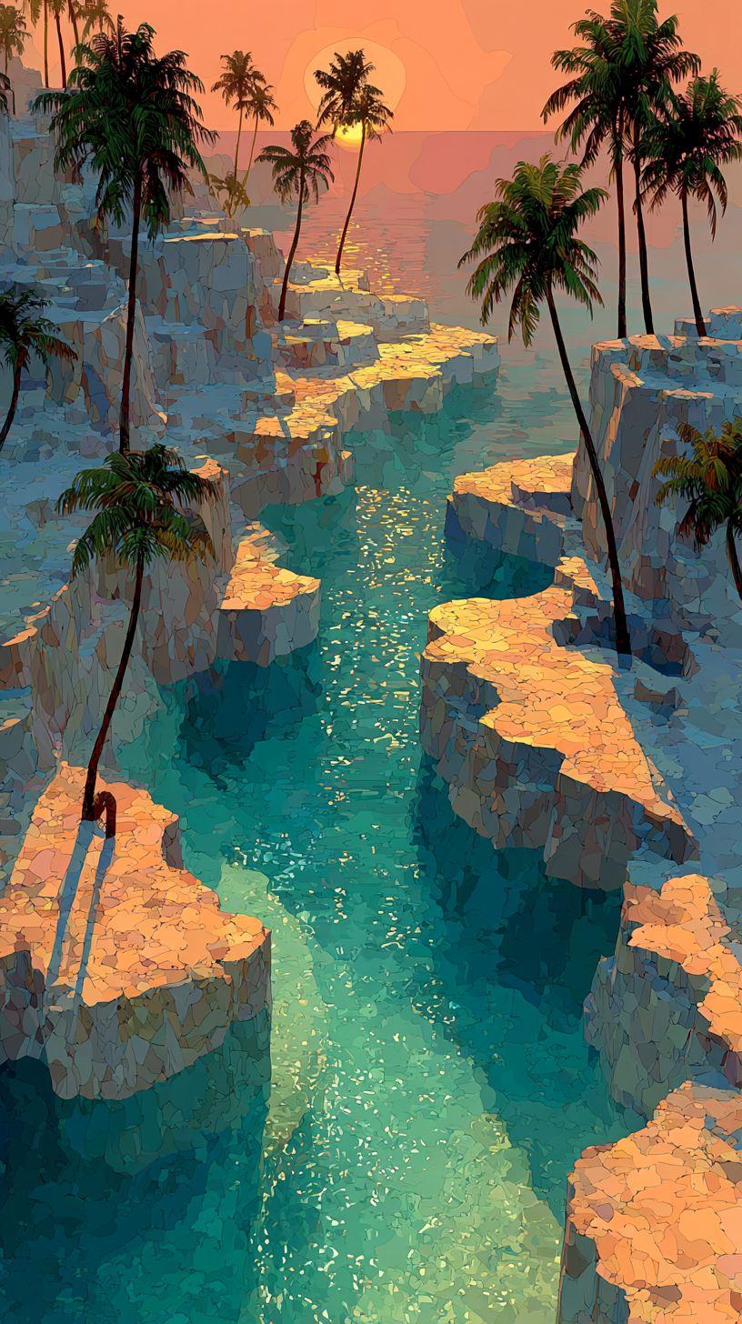 Stunning Cosmic Sunset Landscape