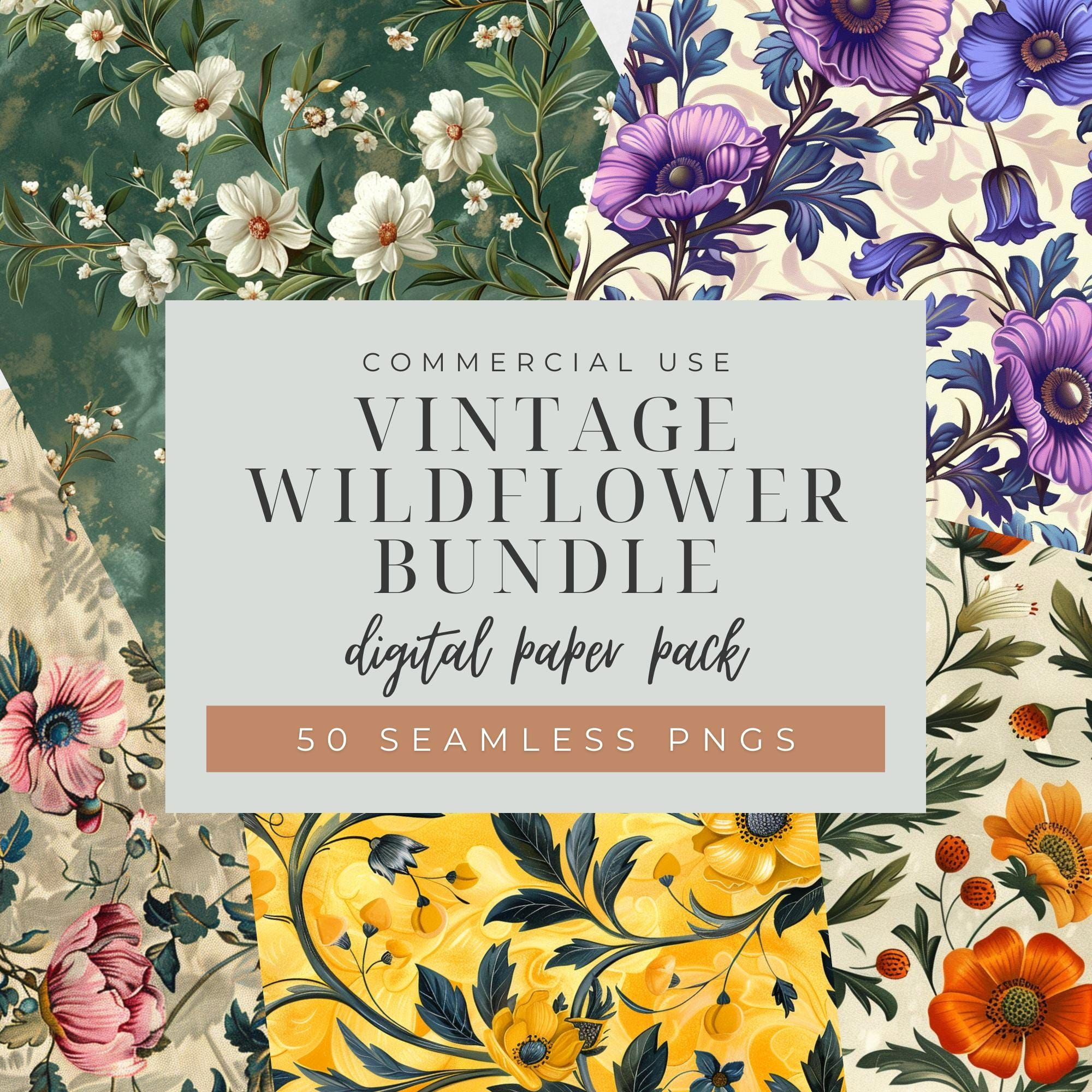Romantic Wildflower Florals for Your Scrapbook & Journal