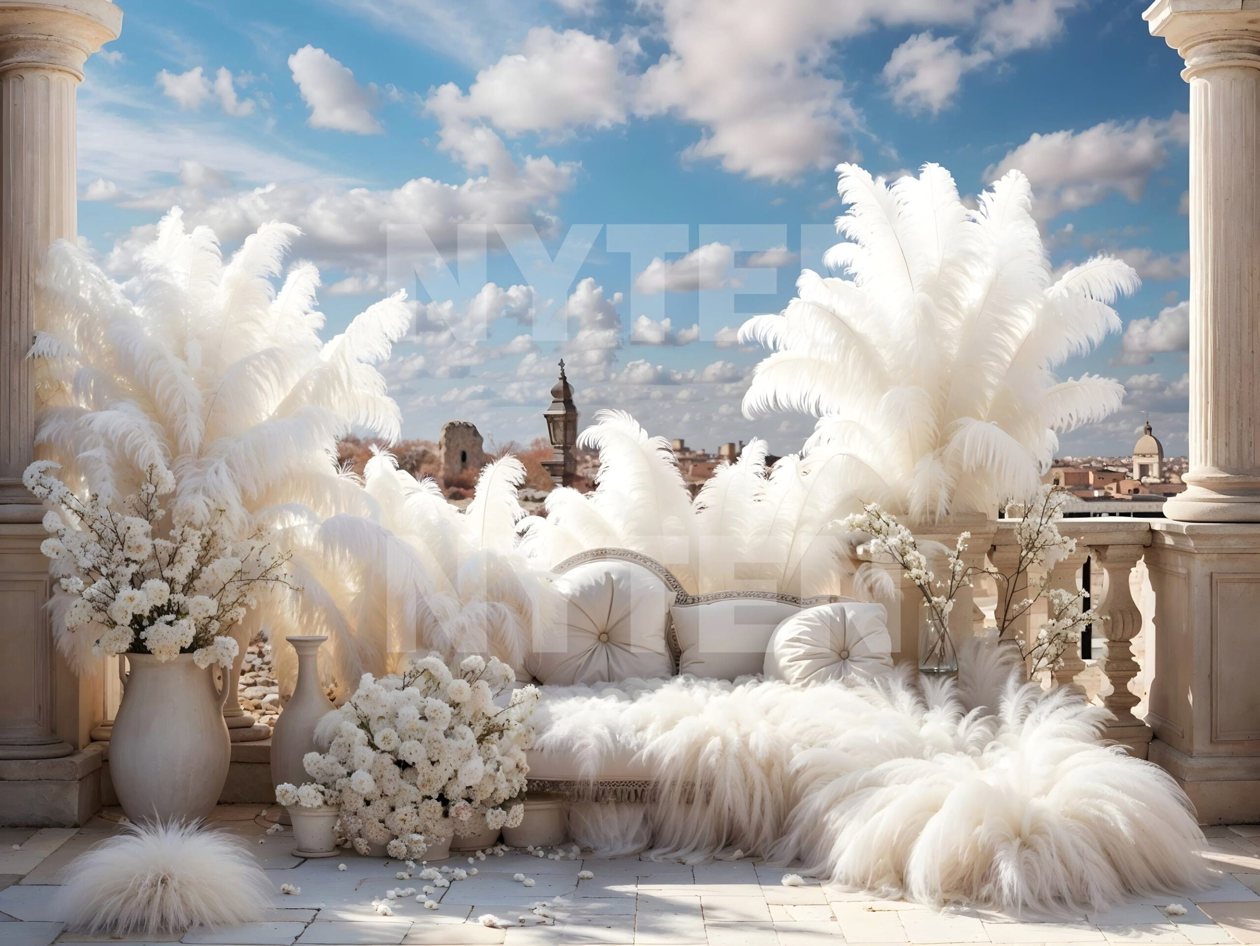 Elegant White Wonderland: Portrait Photography Backdrop for Enthusiasts