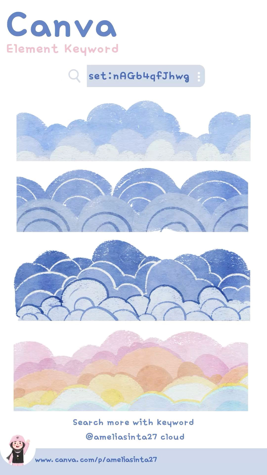 Hand-Drawn Clouds in Japanese Style: 9 Free Elements to Download