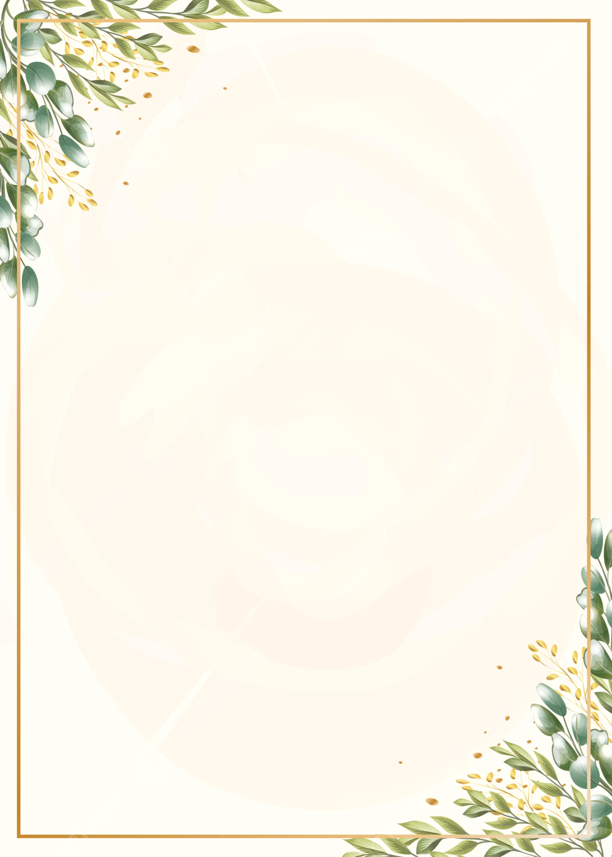 Free Watercolor Wedding Invites: Elegant Leaf Designs