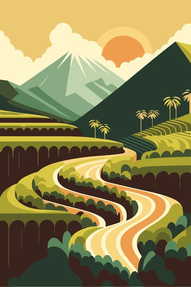 Stunning Rice Field Terraces in Mountain Landscapes