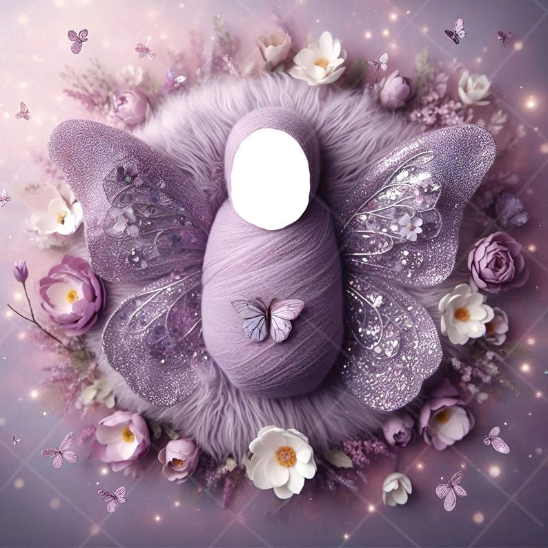 Transform Your Newborn Photos with Magic Purple Wings Backdrop