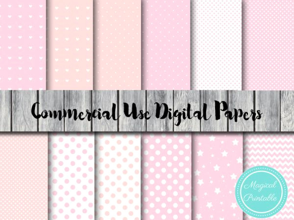 Baby Pink Digital Paper Pack
