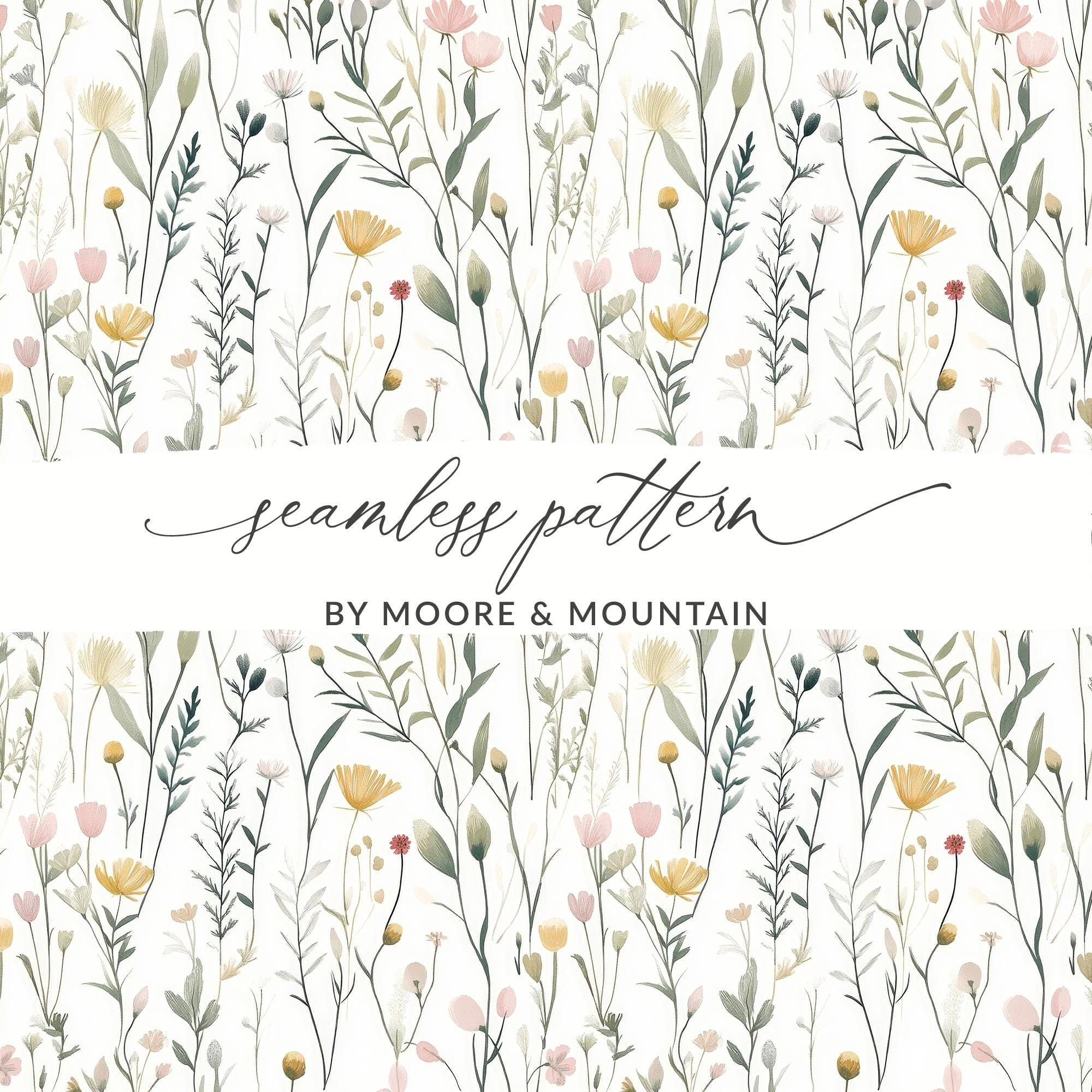 Seamless Spring Wildflower Wallpaper