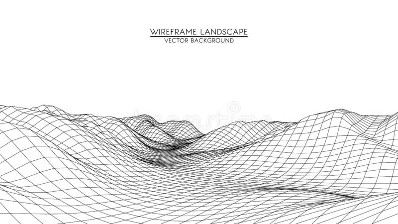 Epic Starry Nightscape: 80s Retro Data Landscape Illustration