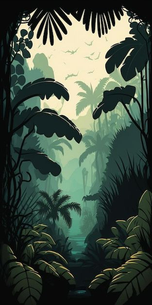 Epic Jungle Vibe: AI-Generated Vector Bliss