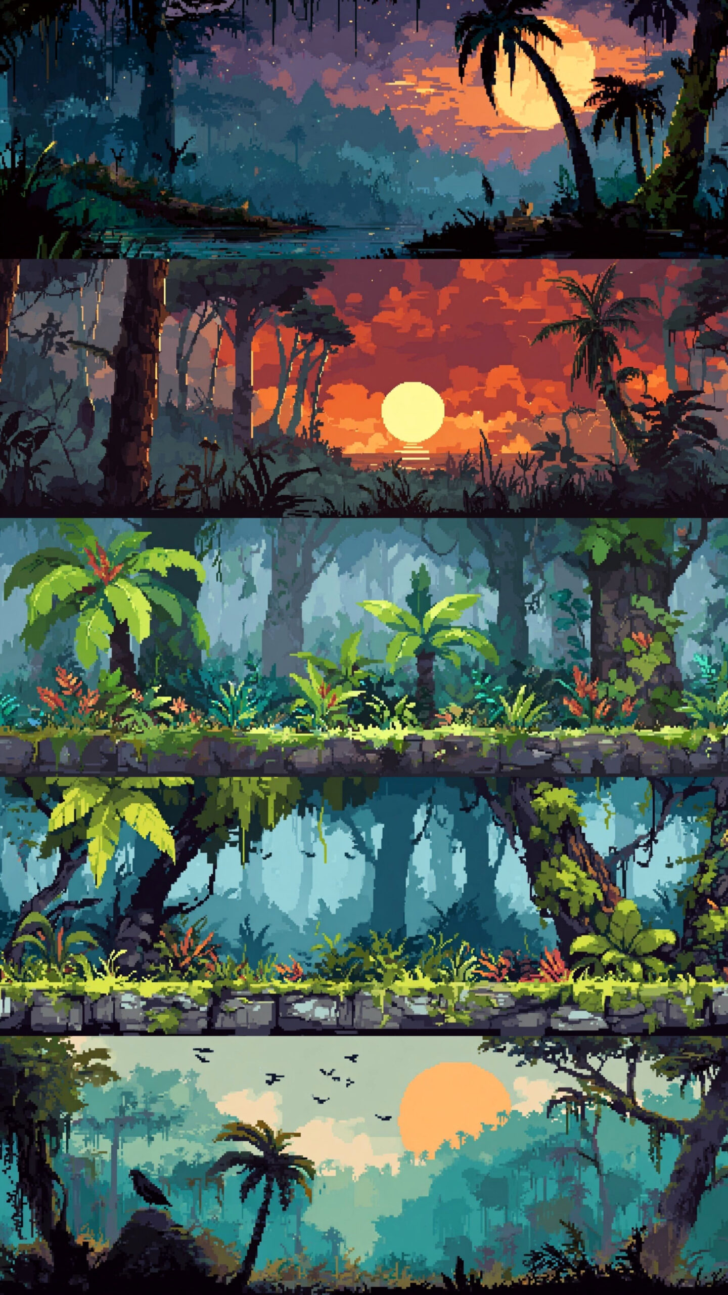 Exotic Jungle Oasis: Tropical Game Backdrops