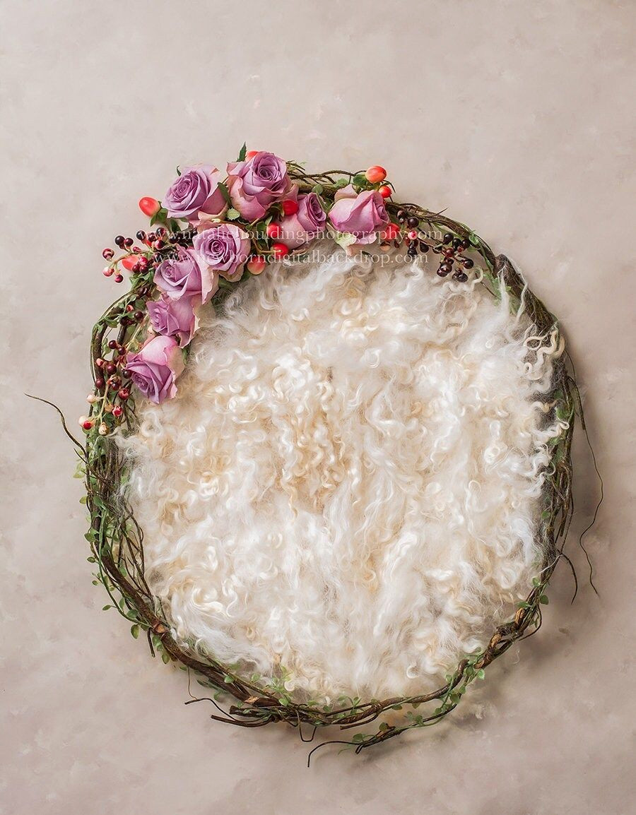 Adorable Newborn Photography Props: White Backdrop, Basket & Wreath Set