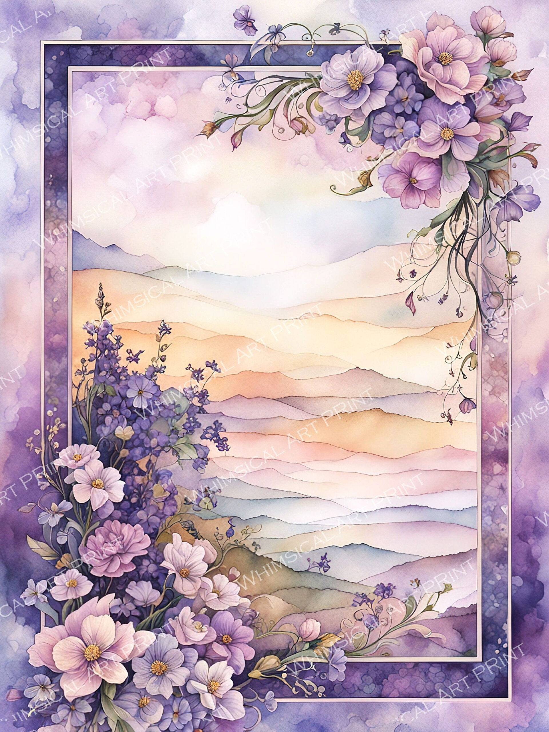 Boho Border Collection — 10 Stunning Digital Watercolor Florals