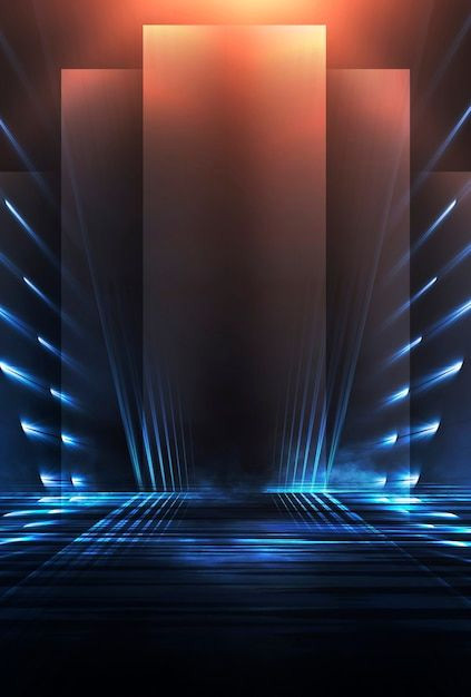 Dazzling Neon Nights: Futuristic Blue Hues