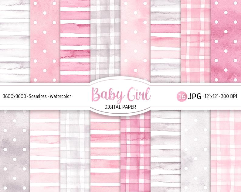 Blush Baby Girl Watercolor Backdrops