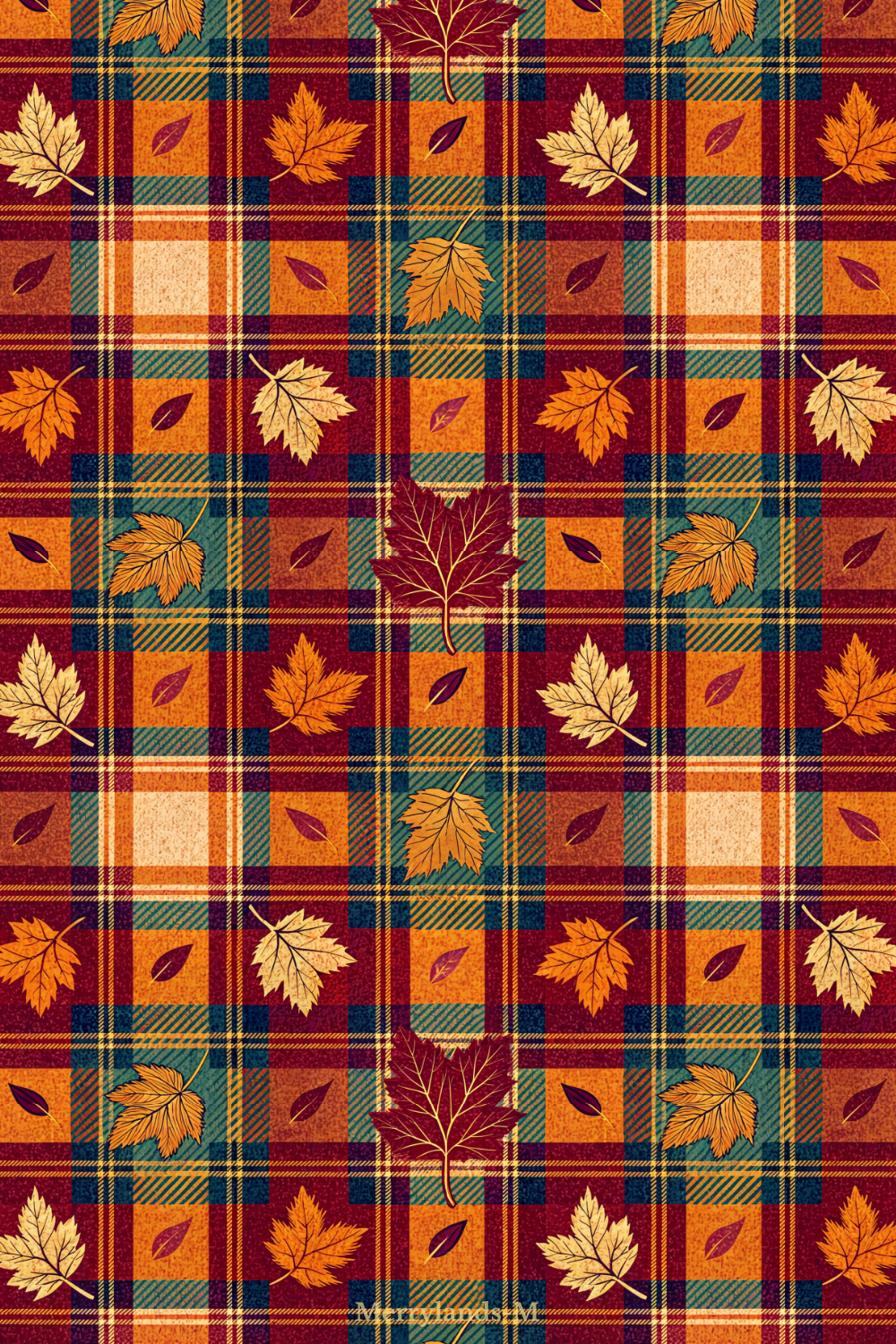 Cozy Autumn Vibes in Plaid & Maple Green