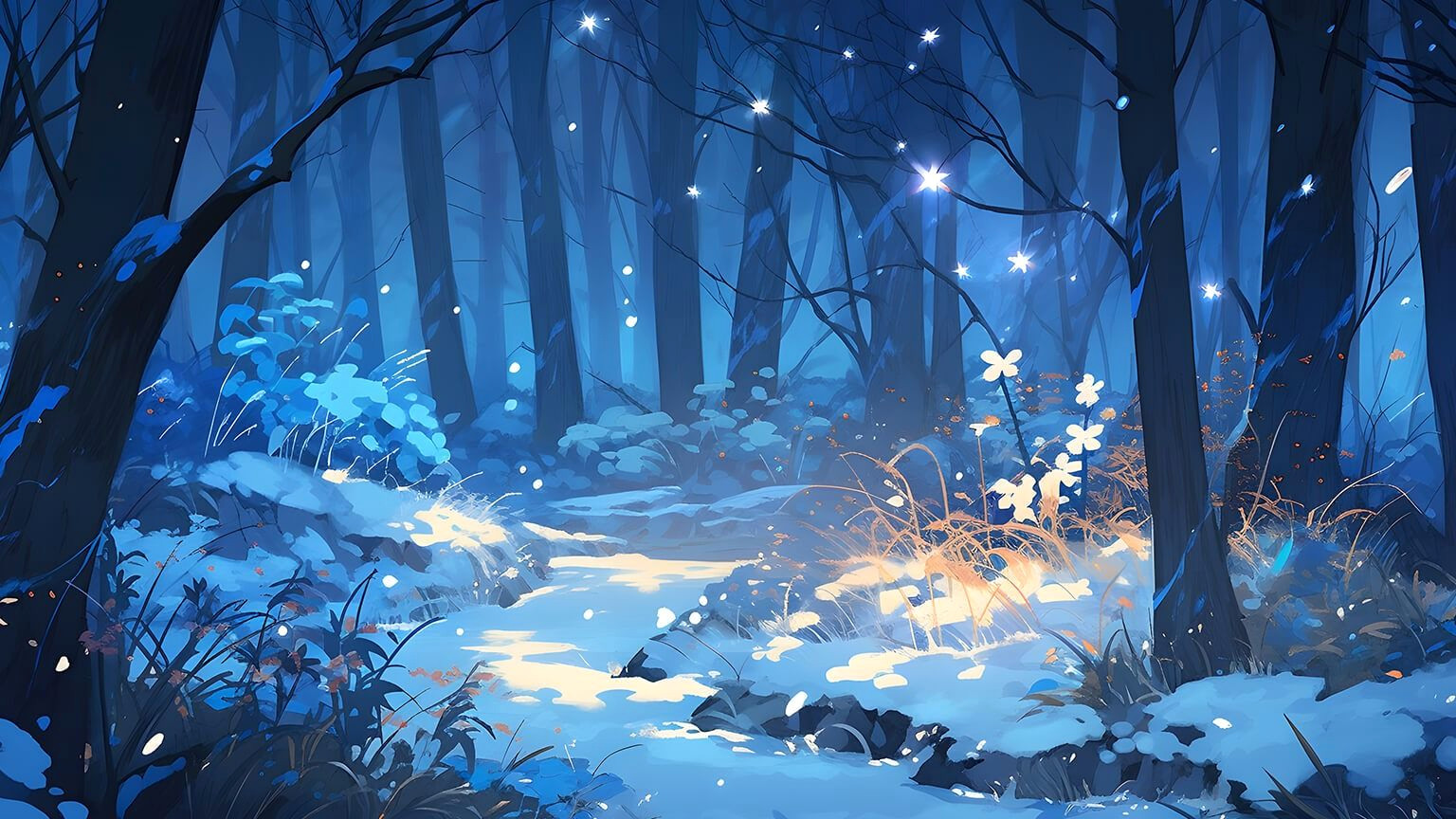 Winter Blue Forest Magic