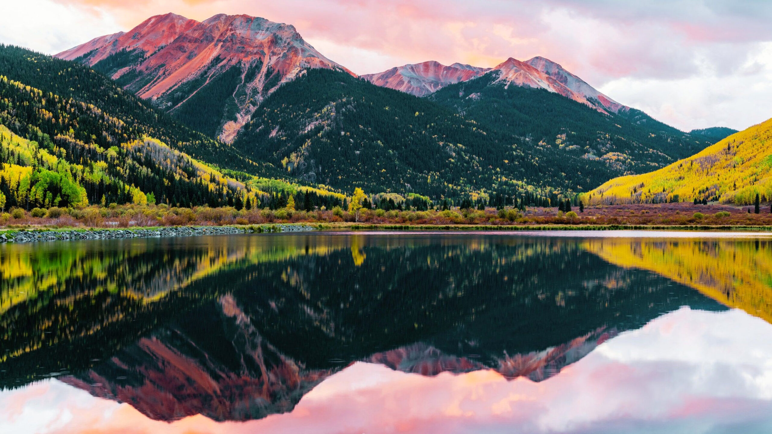 Colorful Mountain Lake Zoom Backgrounds for Instant Download