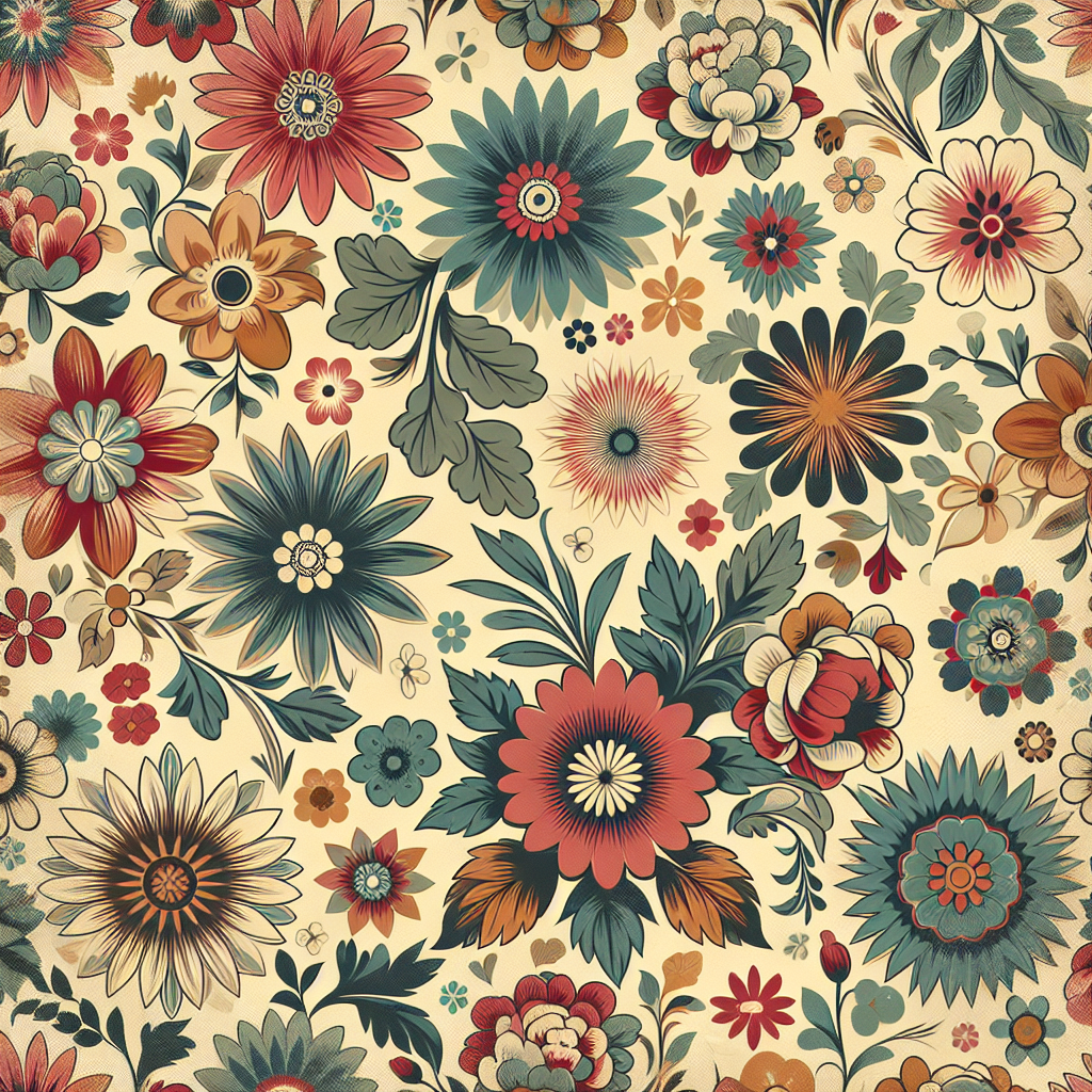 Retro Floral Scrapbook Paper: Free Instant Download