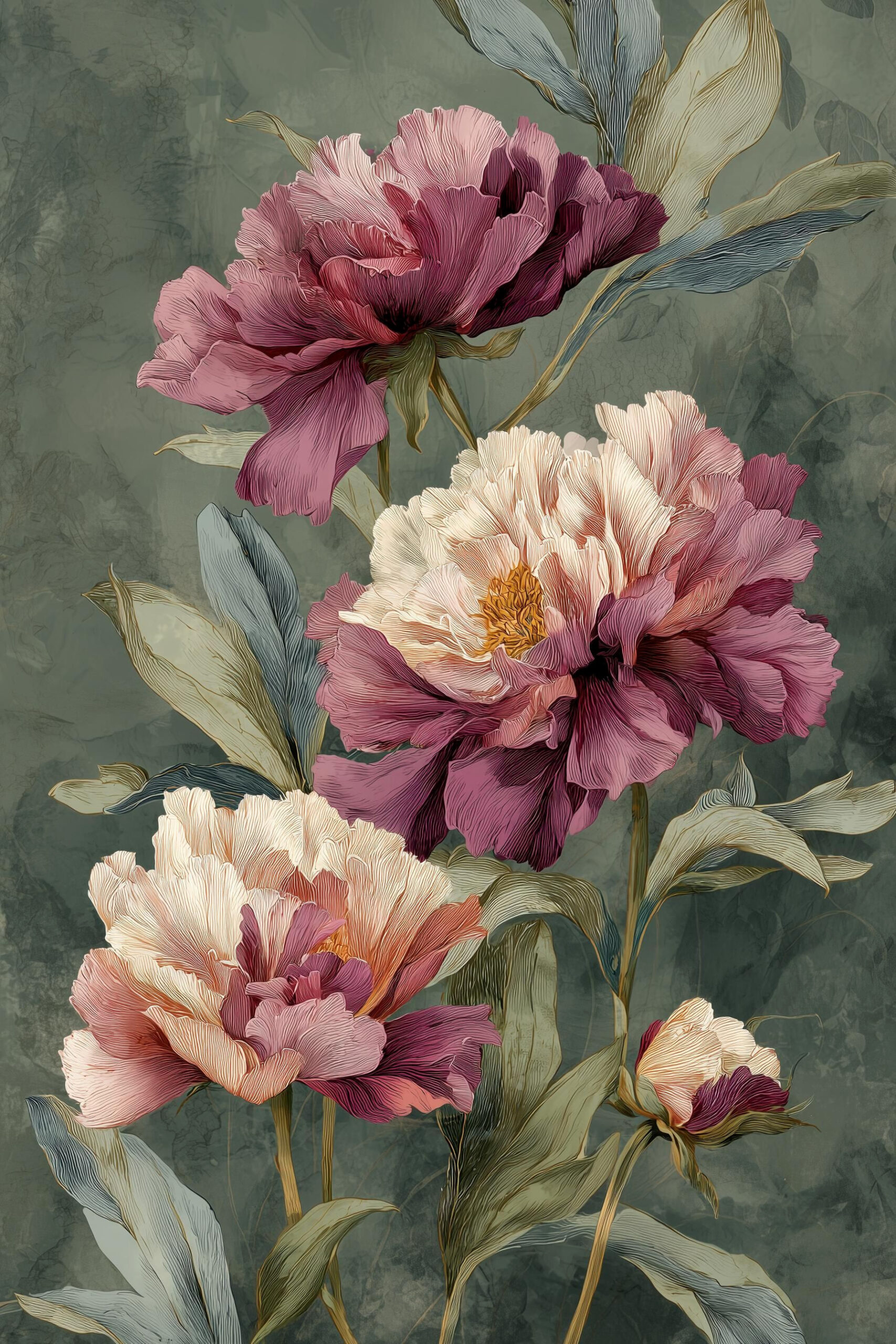 Elegant Peony Art:Vintage Floral Printables