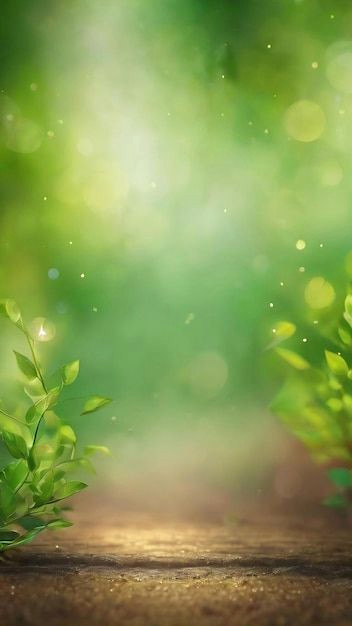 Stunning Green Bokeh Background: Free AI Image