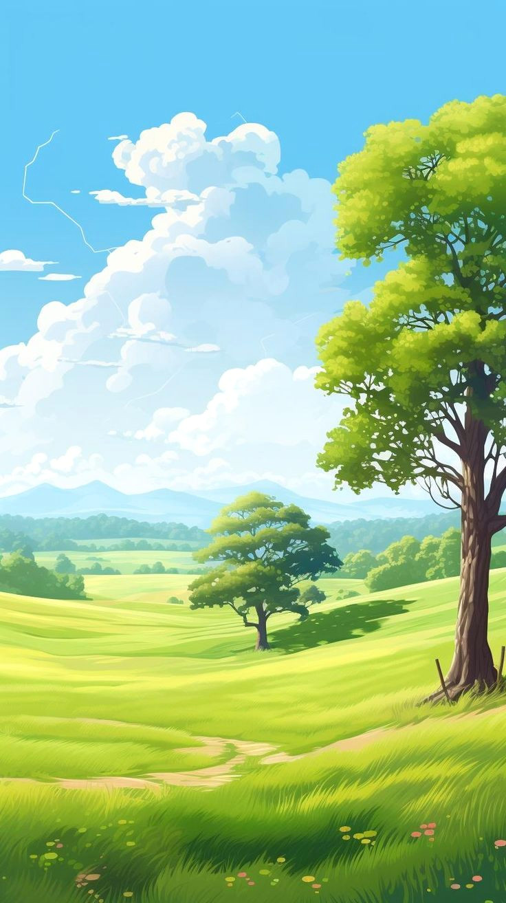 Sun-kissed Meadows Under Oak Trees